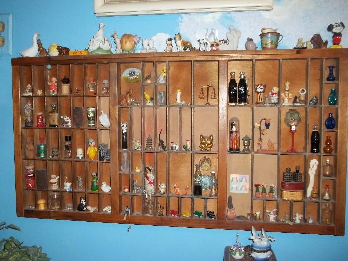 Vintage Minature Collection & Shelf!  LOTS OF DELICATE PIECES TO THIS COLLECTION!!