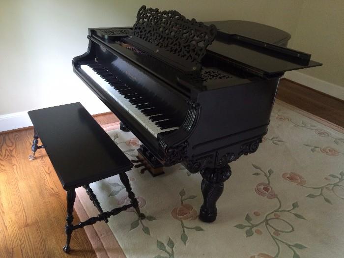 FABULOUS Wm. Knabe Parlor Grand Piano, serial number dates 1895-1900. 
