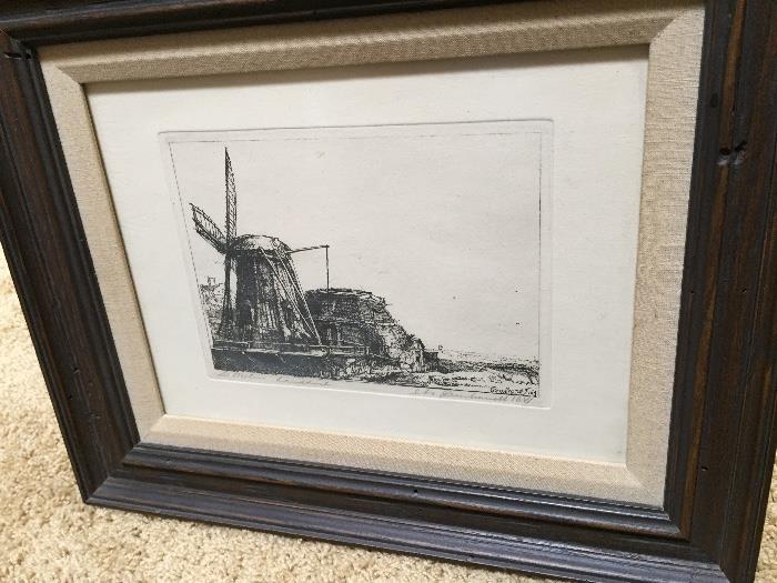 'The Windmills' Print after Rembrandt Van Rijn by Amand Durand dates from 1860's