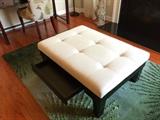 Home Loft Concept Drew drawer tufted white storage ottoman