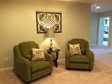 Lane Furniture olive upholstered accent armchairs