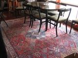 P. JEPPESEN dining room set with 2 - 25" leaves and 9 chairs on oriental rug