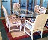 glass top table and 6 chairs
