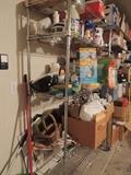 cleaning supplies, storage shelving