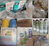 Light bulbs: plant & flood, halogen.  LED chandelier.  Home care products, ice machine care, spa care