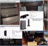 27” Viewsonic Adjustable monitor, Gateway 19” monitor, 3 laptop Dell batteries & Docking Station, battery Back Up, WiFi Dual Band Router, Cables & Cords, Kensington Dock, Inverter, 7 port hub, hard drive upgrade, 