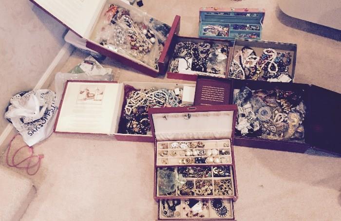 over 50 boxes of costume jewelry!