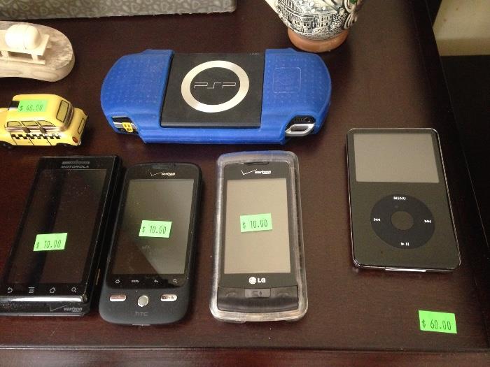 cell phones, PSP, IPod 30 GB