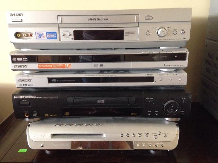 DVD player, vhs player, cd player