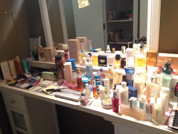 Perfumes, lotions, bathroom items