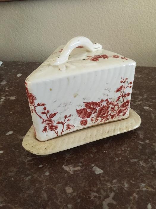 Vintage ceramic covered cheese plate
