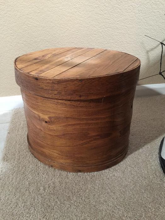 Small round wood accent table
