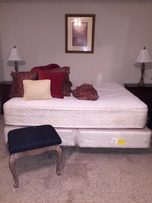 King size mattress set in like new condition
