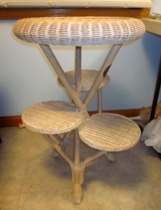 Vintage wicker plant stand by Henry Link, Smithsonian Collection.
