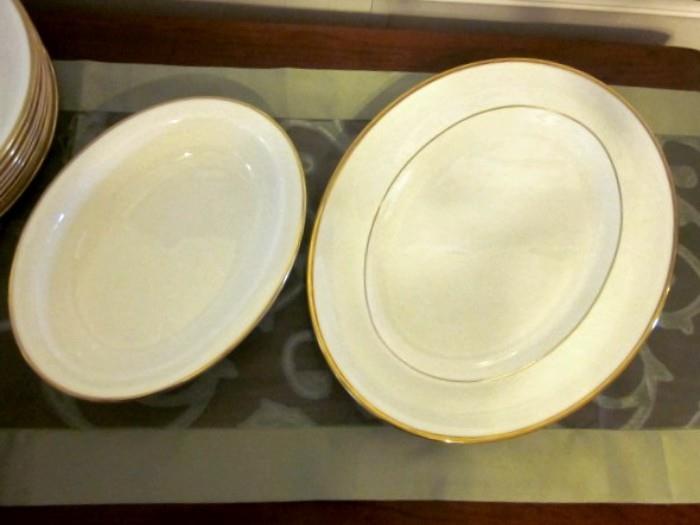 Wedgwood Bone China, England.  "California" pattern, 6-piece place settings, service for 8, plus serving pieces.