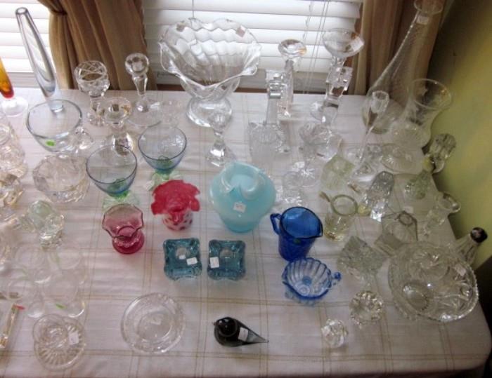 Crystal, depression glass, Fenton, Val St. Lambert, Waterford, Villeroy & Bock, Orrefors & misc.