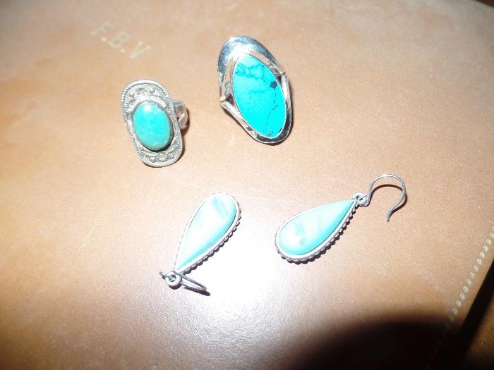 Sterling and turquoise jewelry 