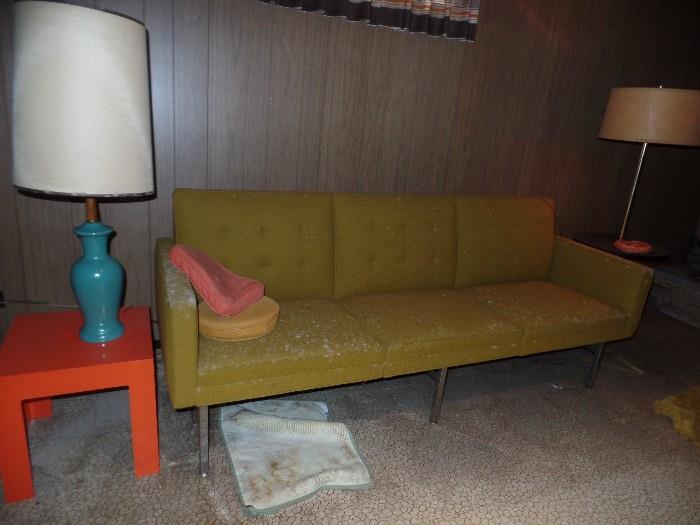 Vintage  chrome base sofa