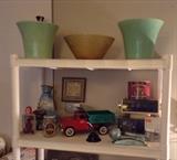 Bauer jardinieres, mint condition Tonka dump truck, vintage clock radios & more (Strato bank is sold)