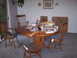 OAK DINETTE SET & BOOKS