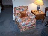THE OTHER FLORAL CHAIR, LAMP TABLE & LAMP