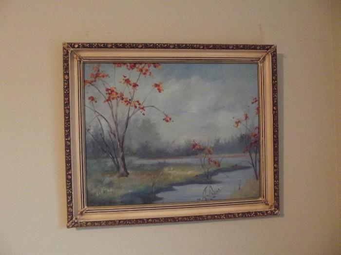 Pauline Smith framed painting . 