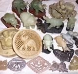 A small sample of the Giant Selection of Elephants including Jade and Soapstone