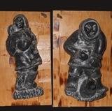 Wolf Original Sculptures, made in Canada, mounted on boards