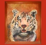Primitive Signed Tiger Painting