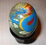 Hand Painted Dragon on Jadeite Egg