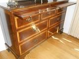 Dining Room: A photo of the English TROSBY server with the shelves extended. Notice the gorgeous two tone woods.