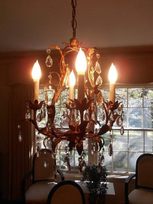 Dining Room:  A beautiful lighted chandelier is also for sale.  It is 18" tall x 15" wide.  (Arrangements must be made to remove it.)  