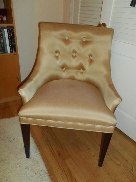 Bedroom #3:  Gold color occasional chair.