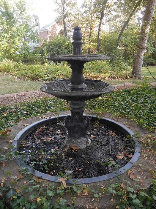 Outside:  A heavy cast iron vintage fountain.  You dig it up.  (After you pay for it, of course.)