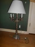 Bedroom #1: A silver tone lamp with "candles."