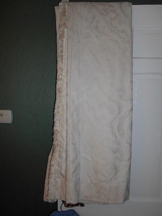 Bedroom #1:  Two pairs of custom made cream color curtains (lined).  Each panel is 104" wide  x 82" long.  Two panels per set. 