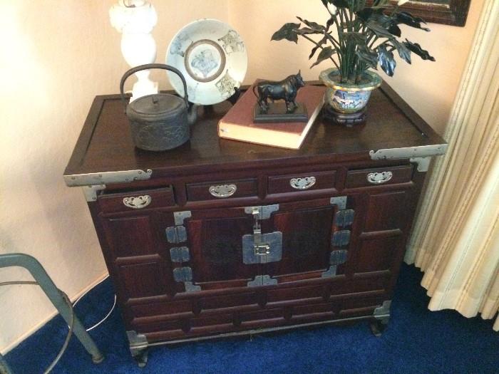 ROSEWOOD TANSU ON STAND
