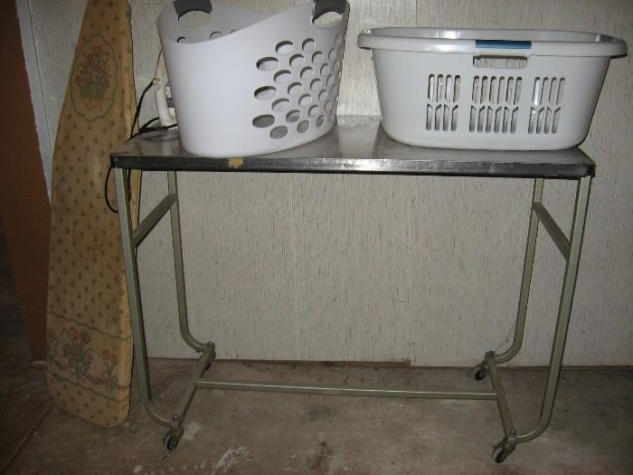 Stainless laundry table and new laundry baskets