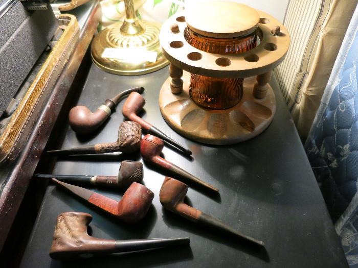 Vintage Pipe Rack and Pipes