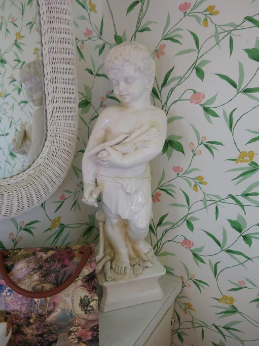 28" Ceramic Made In Italy Sweet Child Statue