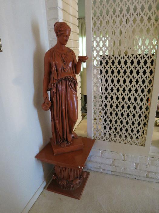 Mid Century Modern Hebe, Goddess Of Youth On Corinthian Column