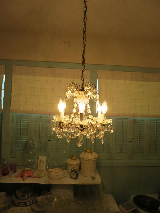 This Is A Lovely Chandelier.  A Beautiful Addition To Any Home. If Purchased It Can Be Taken Down After The Sale Is Over.