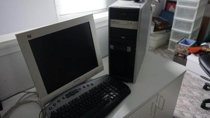 Monitor, wireless keyboard, mouse, etc, HP computer tower