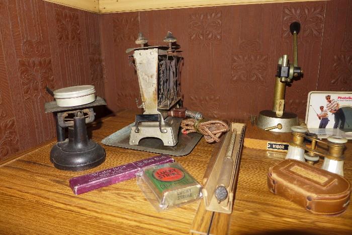 eyeglass lens edging equipment , antique electric toaster