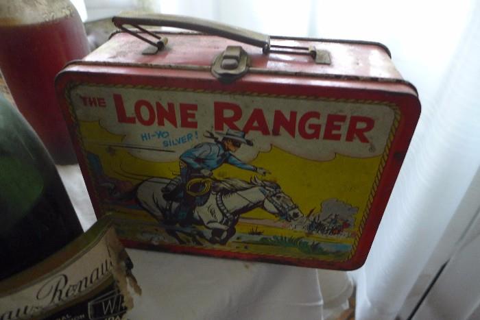 Hi ho Silver Lone Ranger Antique Metal Lunchbox