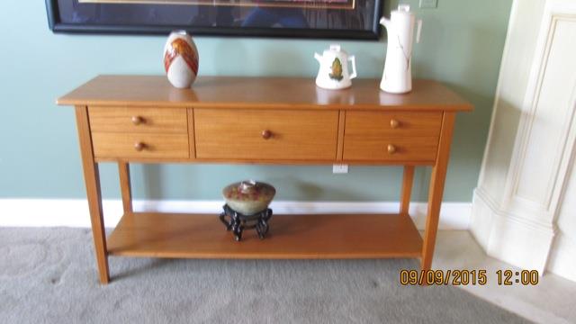 "Scan Furniture" Teak Sideboard, 5 drawers and lower shelf, size 56w x 30h x 17d.  