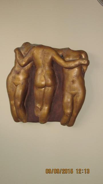 Three graces plaster wall hanging, size 16"x 16"h.