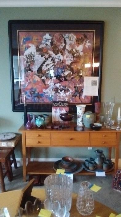 Jiang Tei-Feng,  Serigraph "Mysterious and Ancient."  Signed, Custom framed w/acrylic glass. and certificate of authenticity.