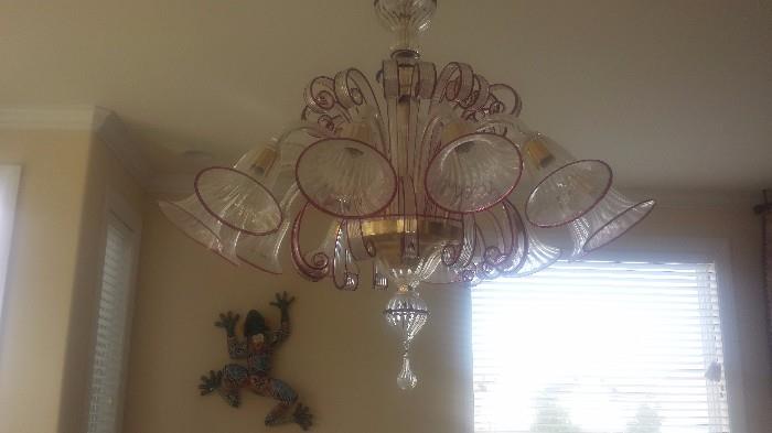 Beautiful & Stunning MURANO GLASS Chandelier purchased from The Sands! We have one in BLUE too!