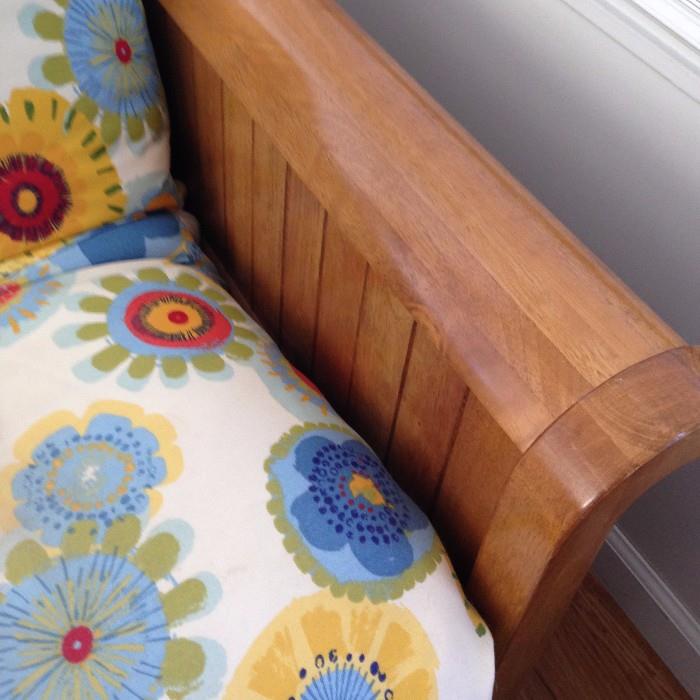 Detail of nice wood Futon/fold out bed